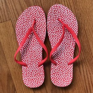 Red White Polka Dot Gap Flip Flops Size 9